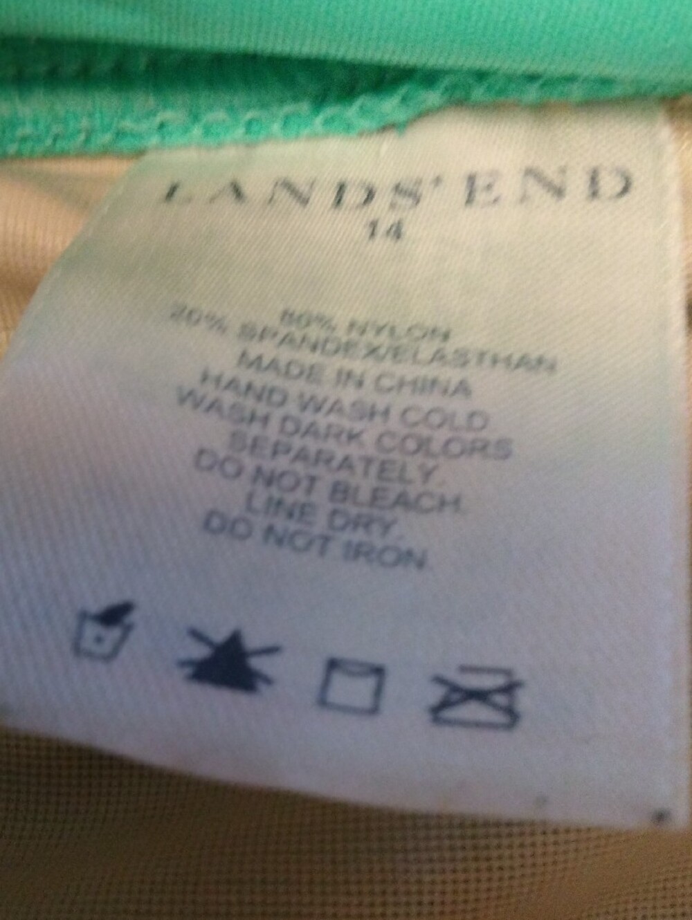 Lands End Green Swim Mini Skirt - Picture 2 of 3